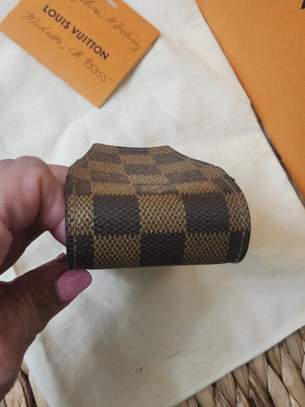 Louis Vuitton Brown Damier Ebene Checkered Cosmetic Case